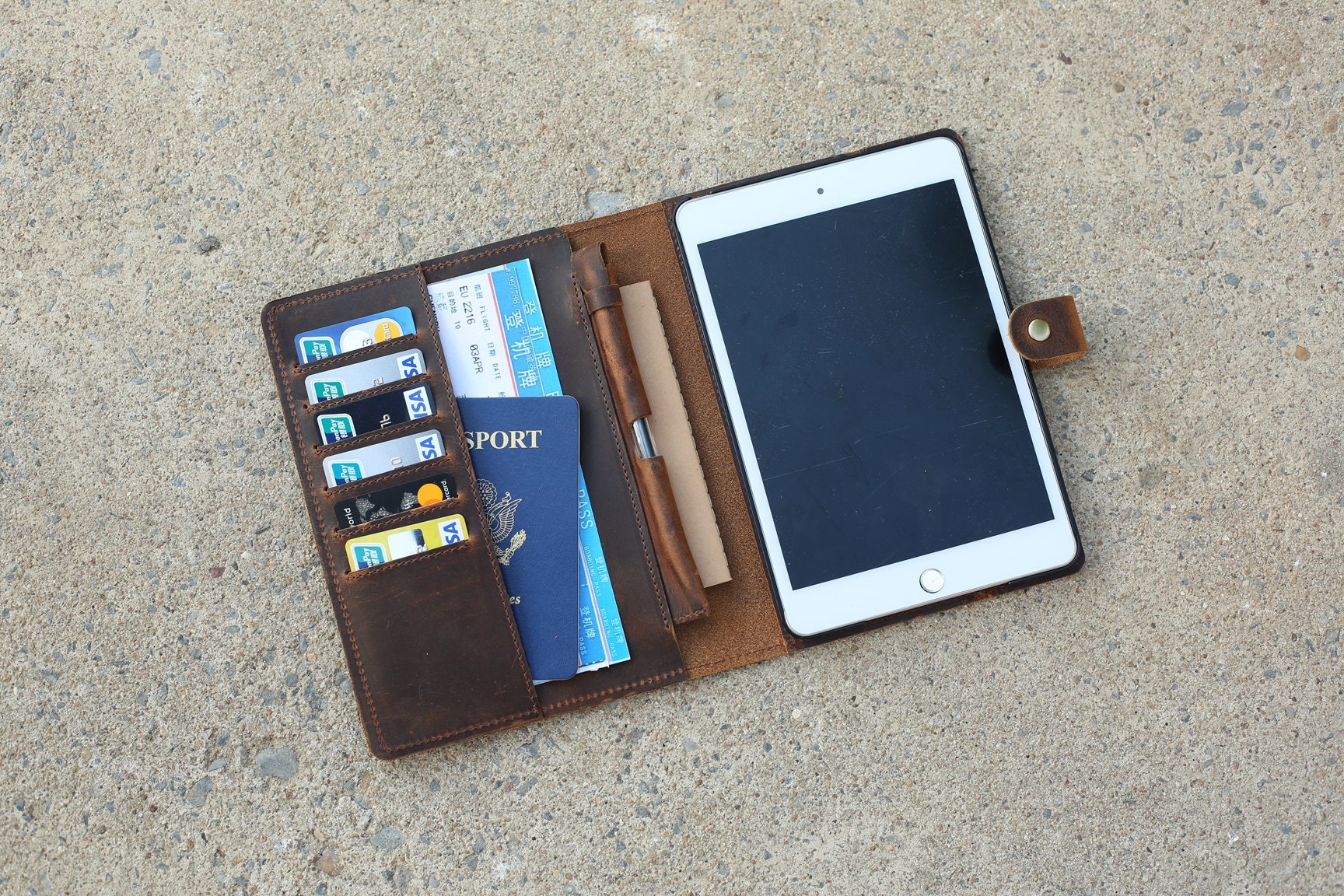 Personalized Vintage Leather Ipad Case Ipad Cover Leather Ipad Etsy