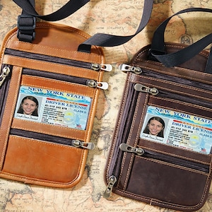 Cartera de pasaporte de cuero personalizada, billetera de dinero con bloqueo RFID, titular de identificación grabado personalizado, regalo de padrinos de boda, regalo de Navidad, regalo del padre
