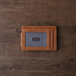 Gifts for Groomsmen, Personalized Leather Money Clip, RFID Blocking Money Clip Wallet, Men Gift, Boyfriend Gift, Dad Gift, Gifts for Men image 4