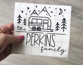 Personalised Family Name Caravan Decal. Custom Caravan sticker accessory Our caravan sticker sign. Grandad nannas caravan Gift for Motorhome