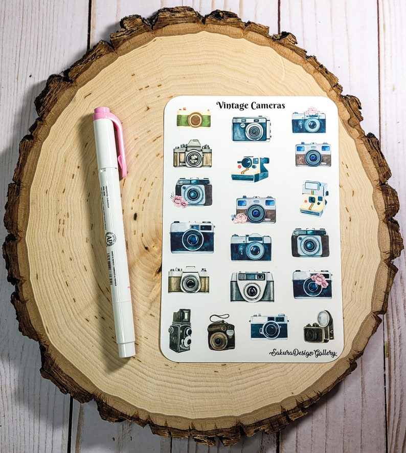Vintage Cameras Sticker Sheet, Camera Stickers, Vintage Photography ...