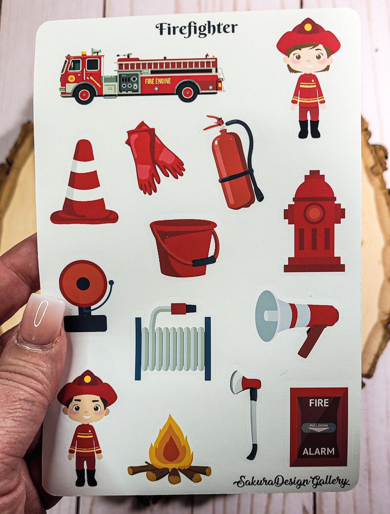 Firefighter Ric Sticker Firefighter Sticker Sheet, First Responder Stickers, Emergency Vehicle ...