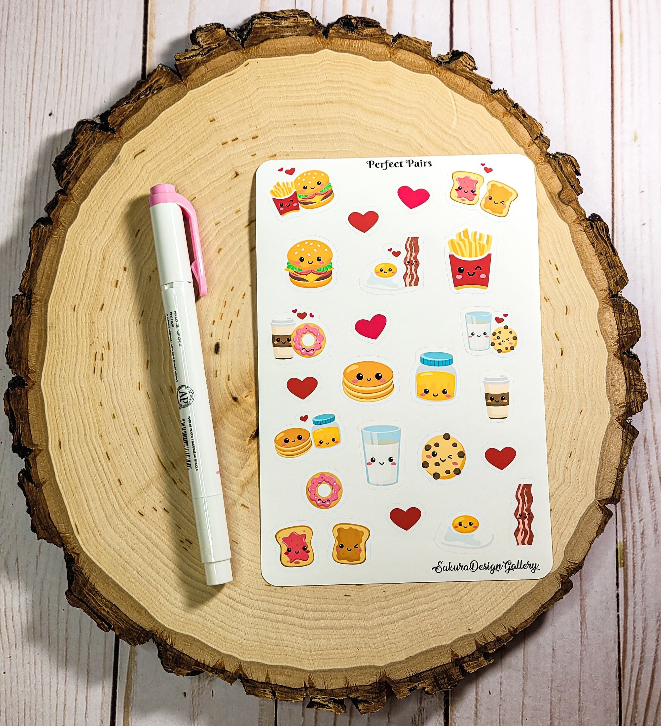 Perfect Pairs Sticker Sheet, Kawaii Stickers, Cute Food Stickers ...