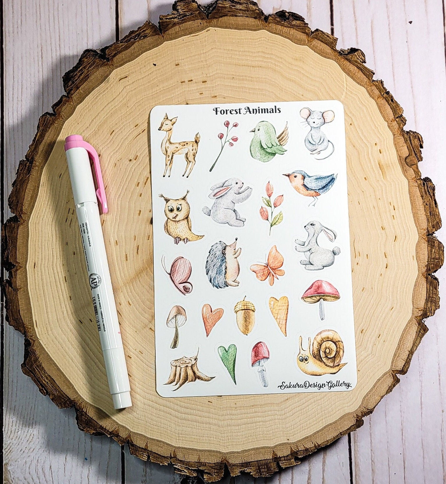 Forest Animals Sticker Sheet, Woodland Animal Stickers, Cute Critter ...