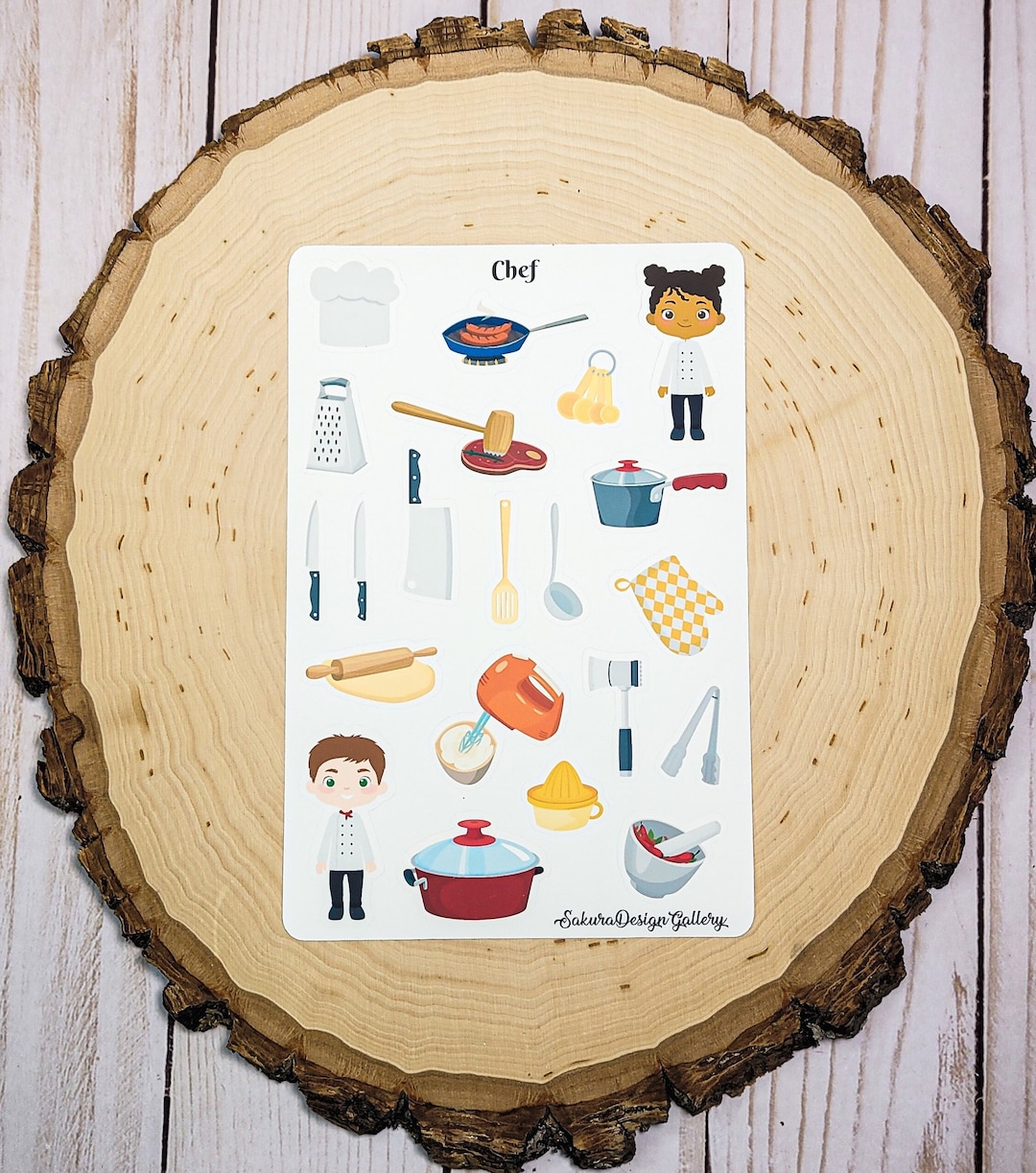 Chef Sticker Sheet, Cooking Stickers, Journal Stickers, Scrapbook ...