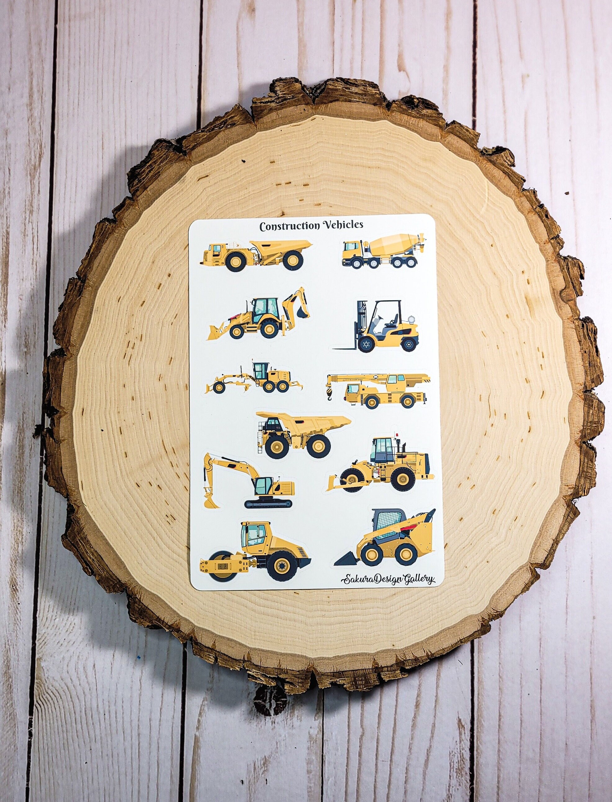 Work Vehicle Sticker Construction Vehicles Sticker Sheet, Big Machine Stickers ...