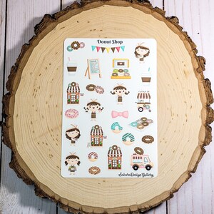 Donut Shop Sticker Sheet, Donut Store Stickers, Donut Stickers, Journal Stickers, Scrapbook Stickers, Planner Stickers
