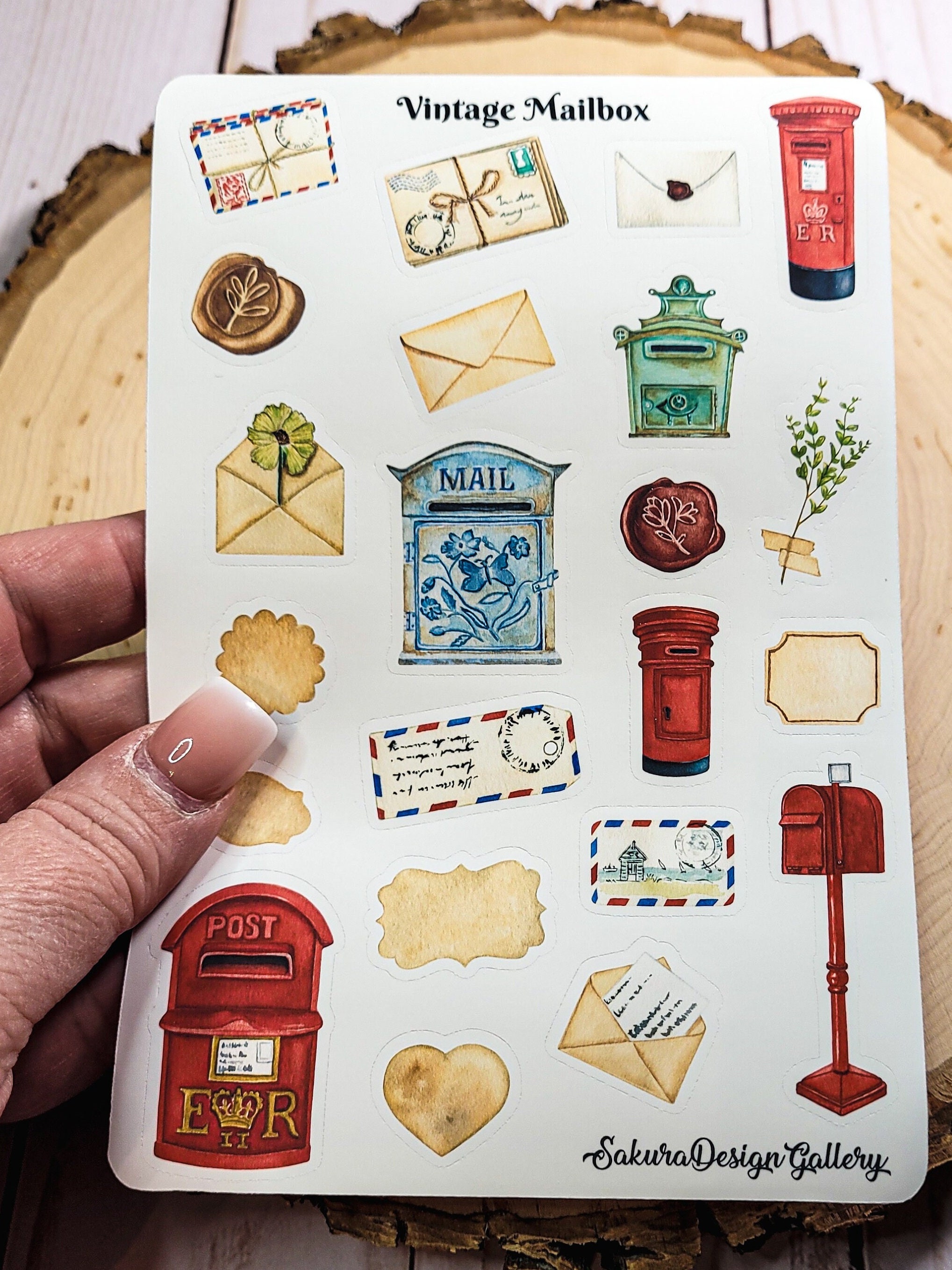 Po Box Sticker Vintage Mailbox Sticker Sheet, Mailbox Postage Stickers, Mail Stickers ...