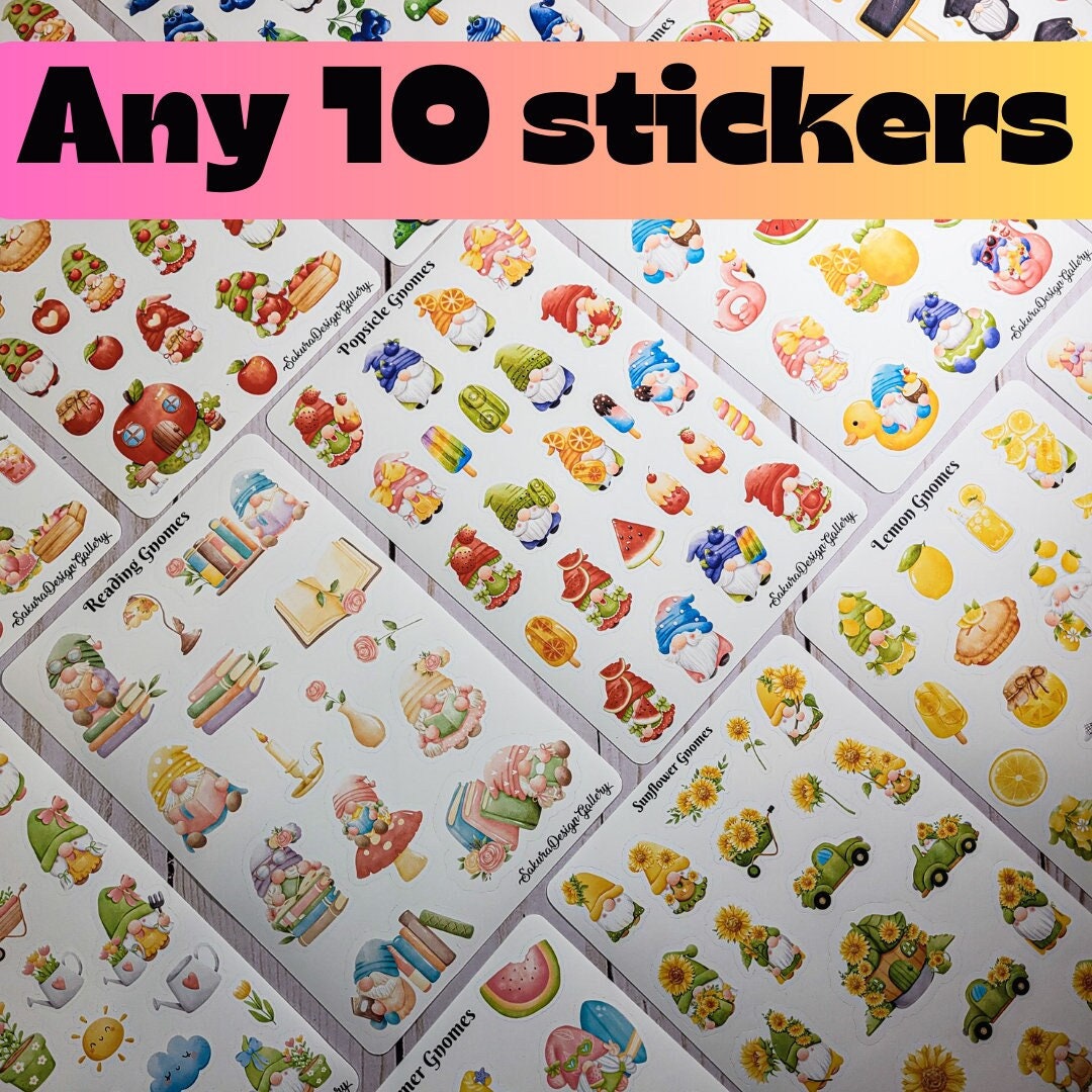 Any 10 Stickers, Sticker Bundle, Choose Your Own Stickers, Planner ...