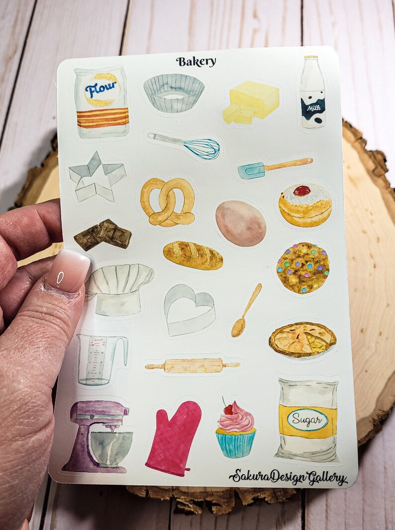 Bakery Sticker Sheet – Cute Dessert and Pastry Stickers for Planners ...