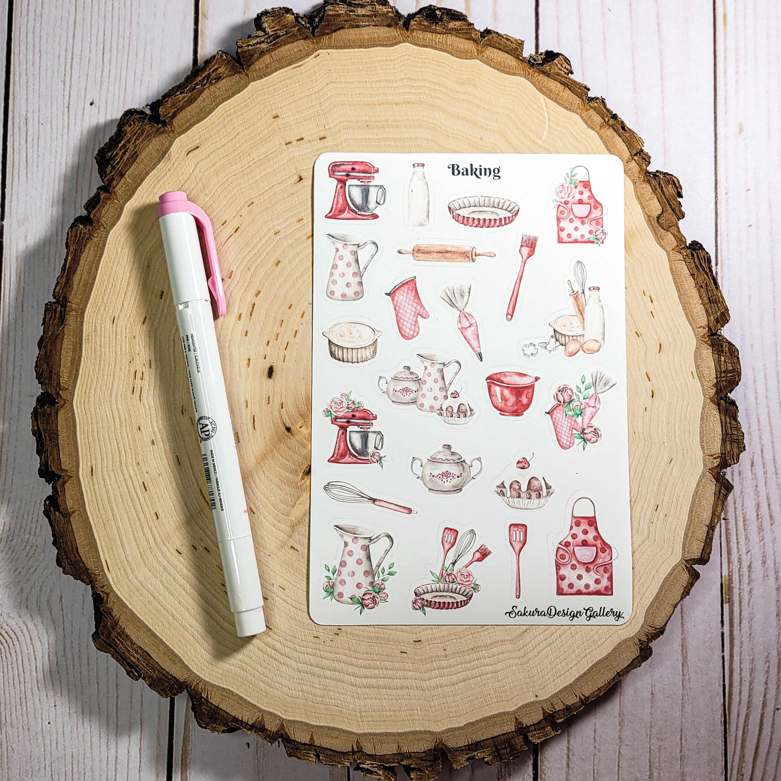 Backen Sticker Baking Sticker Sheet – Cute Kitchen and Pastry Stickers for Planners ...