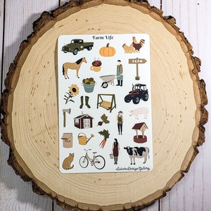Farm Life Sticker Sheet, Country Living Stickers, Ranch Life, Journal Stickers, Scrapbook Stickers, Planner Stickers