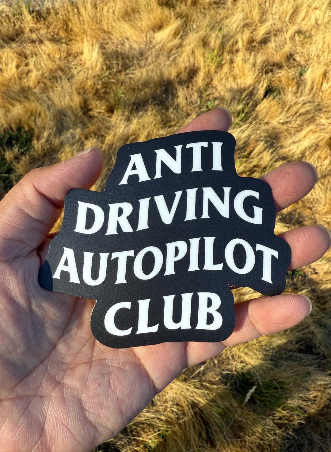 Anti Driving Autopilot Club Sticker – Funny Tesla FSD Decal for Model Y ...