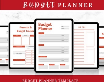 Red Budget Planner, Simple Finance Tracker, Budget Organizer, Expense Tracker, Money Management, Budget Tracker Notebook, Money Saving Tool.