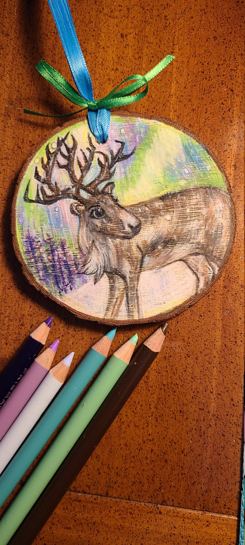 Northern Lights Reindeer Ornament