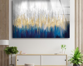 Abstract artglass wall hangingfused glass artblue glassglass treesfused glass wall panelabstract wall artglass wall arthome decor