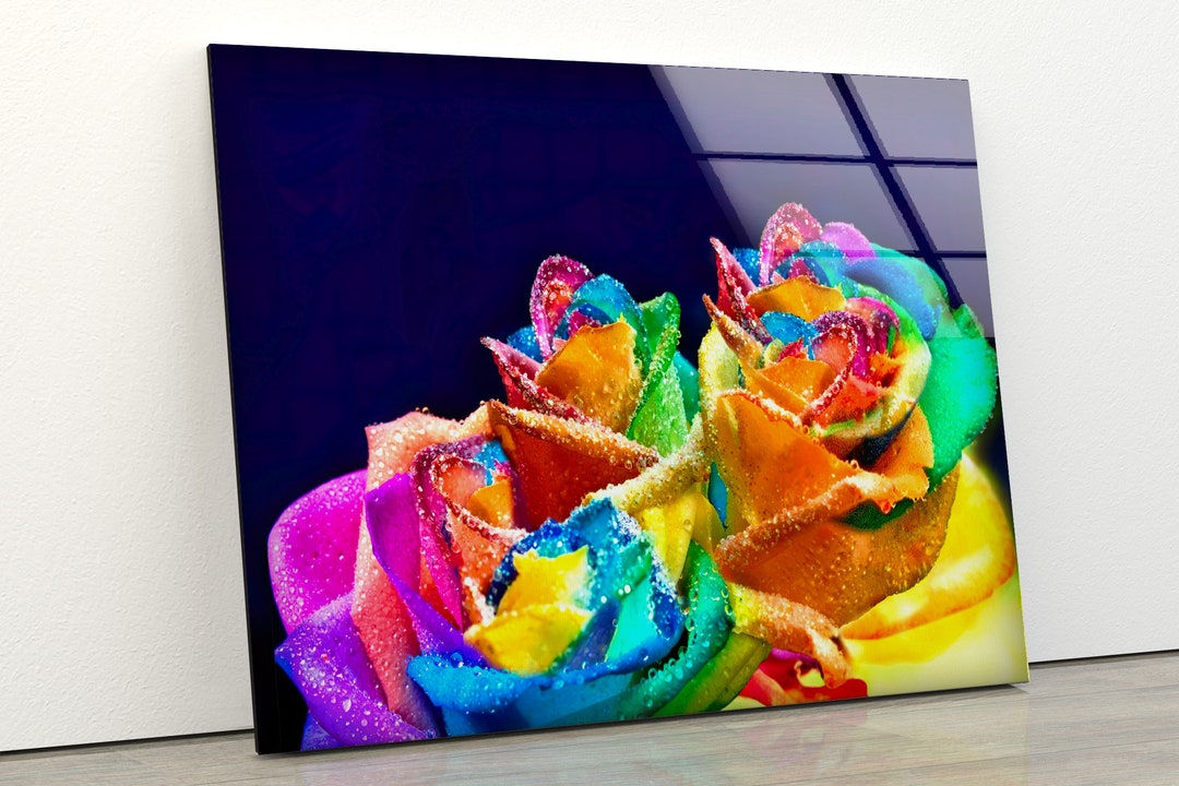 Tempered Glass Framed Wall Artwall Decorwall Hanginglarge Etsy