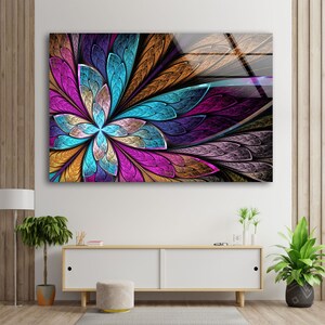 Tempered Glass Wall Art-oversized Office Wall Decor-abstract - Etsy