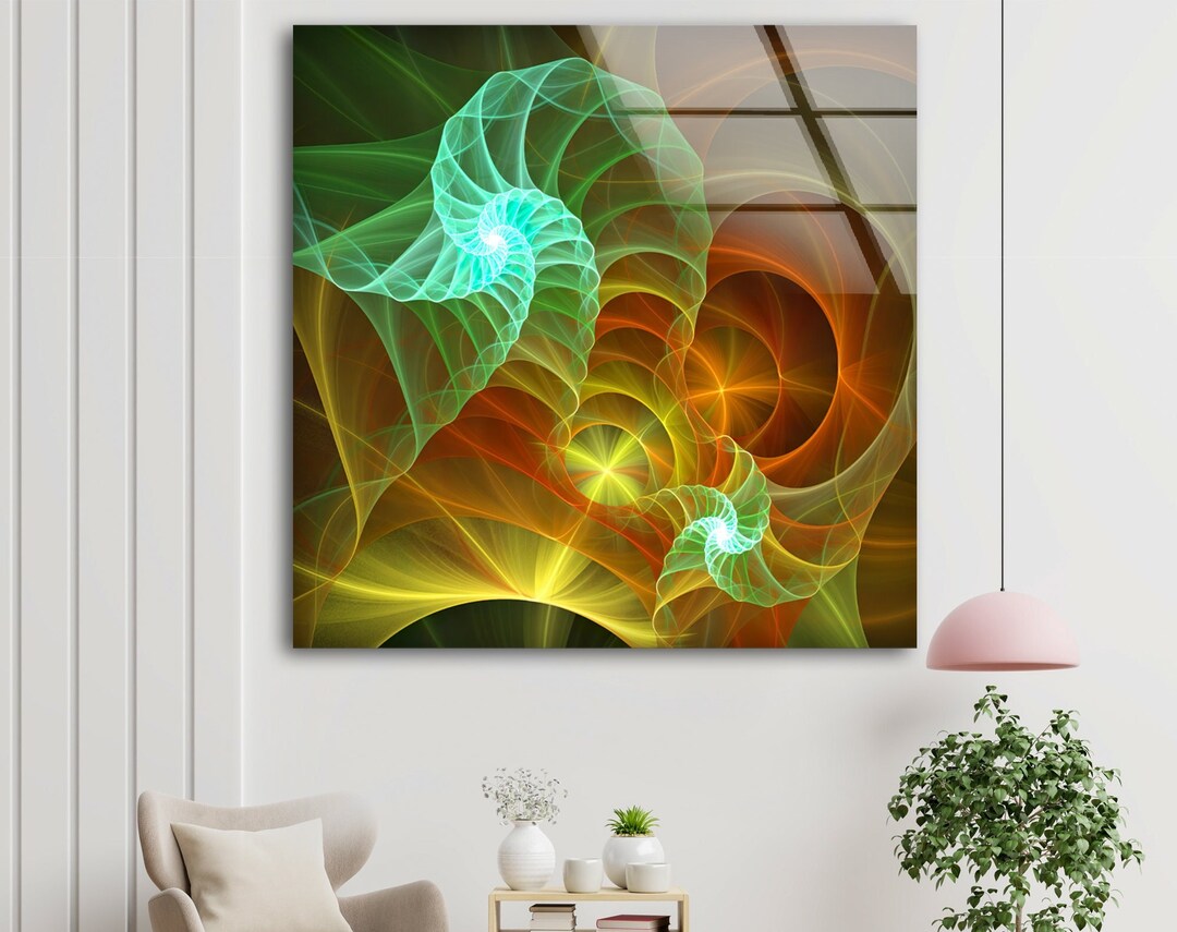 Tempered Glass Framed Wall Artwall Decorwall Hanginglarge Etsy