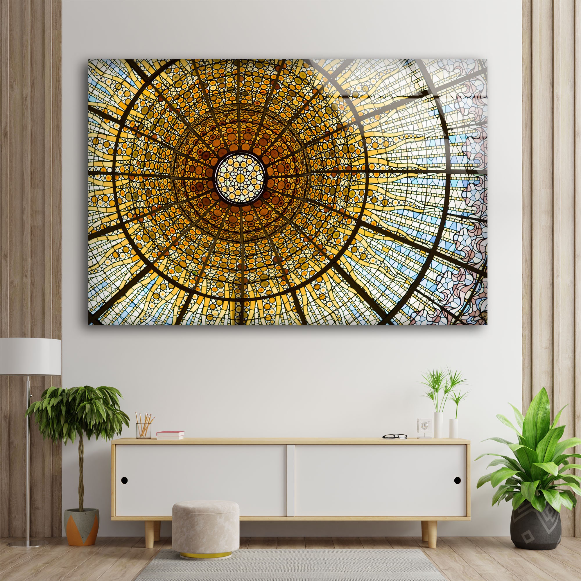 Tempered Glass Wall Artlarge Wall Decor Living Roomstained Etsy UK