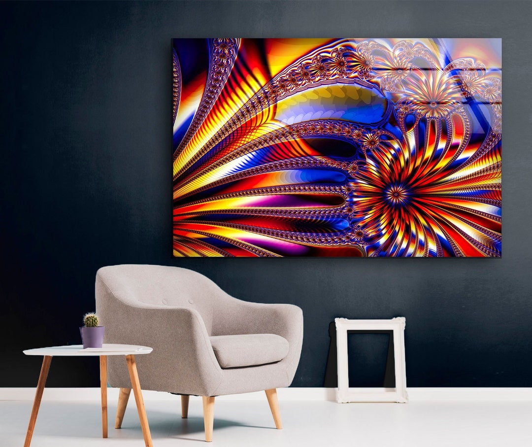 Tempered Glass Framed Wall Arthome Decorwall Decorwall Etsy