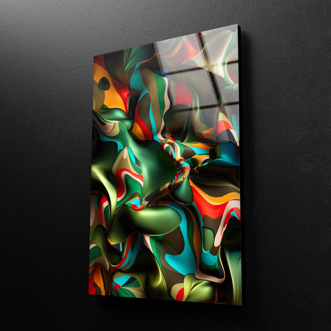 Tempered Glass Framed Wall Artwall Decorwall Hanginglarge Etsy