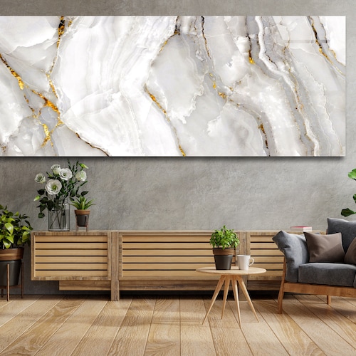 Blue Abstract Marble Themed Tempered Glass Printing Wall Art Etsy