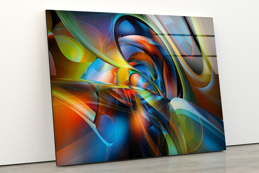 Tempered Glass Framed Wall Artwall Decorwall Hanginglarge Etsy