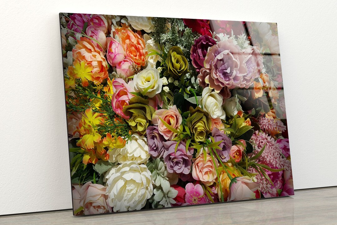 Extra Large Wall Arttempered Glass Wall Artflower Ation for Etsy