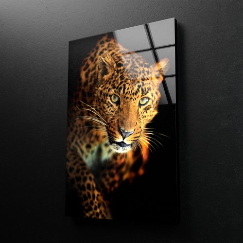 Tiger Roaring Glass Wall Art Wild African Animal Tempered Etsy