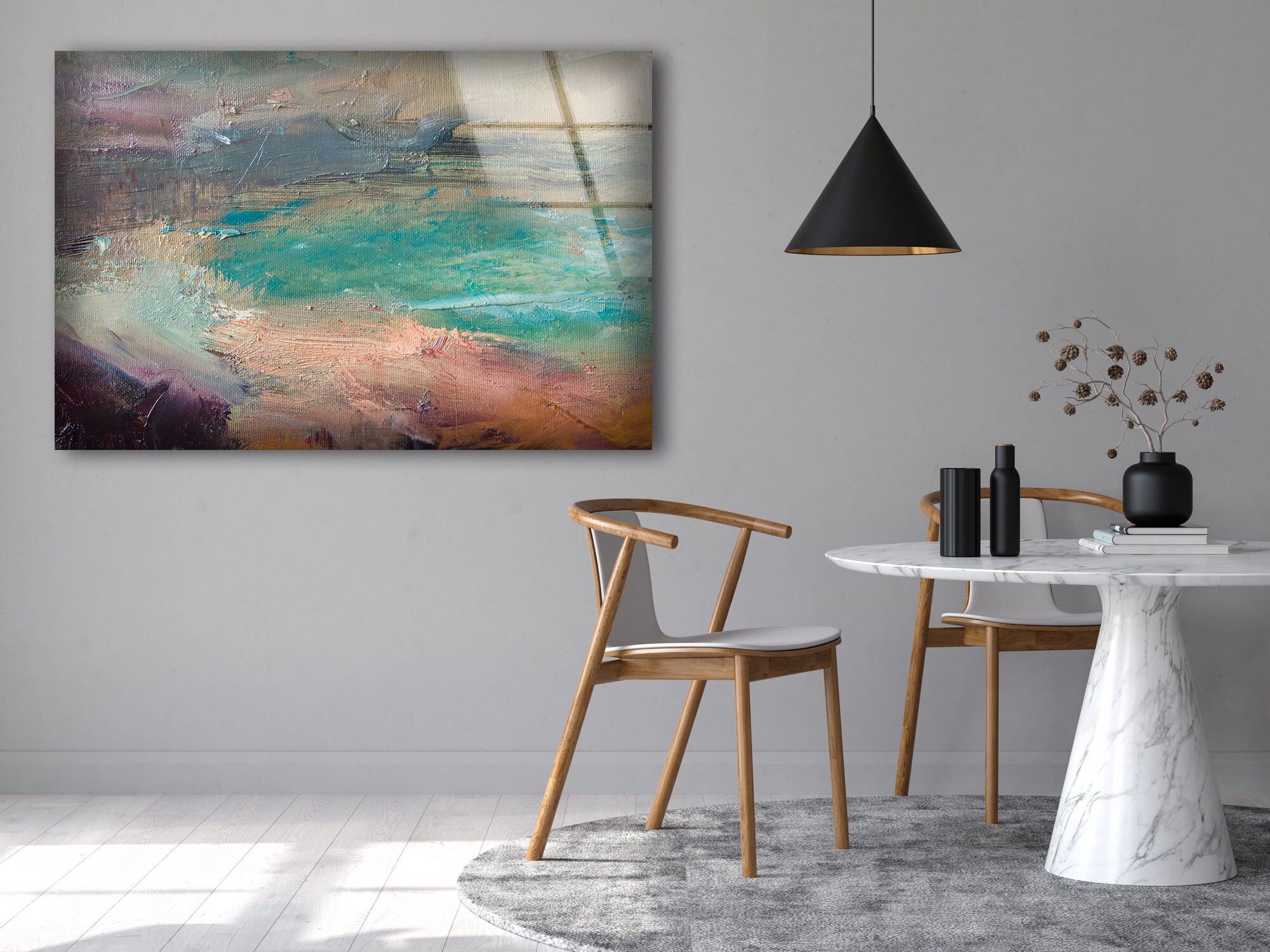 Abstract Glass Wall Art-Mega Size Glass Wall Decor-Tempered | Etsy