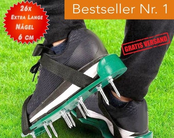 Rasenbelüfter mit vollen 6 cm Tiefe Rasenlüfter Estrichschuhe Vertikutierer Rasen Schuhe Nagelschuhe Estrich Nagelsohle Garten Aerifizierer