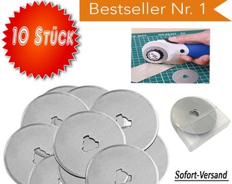 10x 45 mm replacement blades round blades for rotary cutters Prym Fiskar Dafa fabric cutter EXTRA sharp Long Life quality 10 pieces