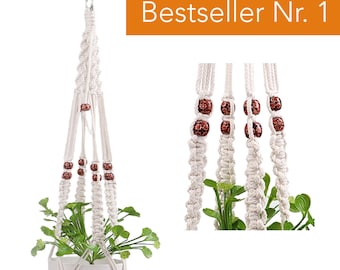 1x Macrame hanging flower basket indoor outdoor BOHO garden flower pot Macrame vintage deco flower basket balcony wall decoration plant hanger plant basket