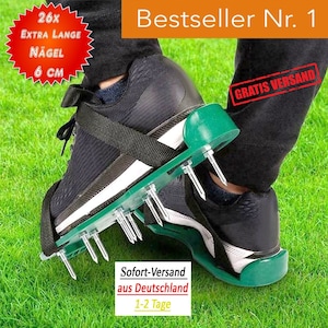 Rasenbelüfter mit vollen 6 cm Tiefe Rasenlüfter Estrichschuhe Vertikutierer Rasen Schuhe Nagelschuhe Estrich Nagelsohle Garten Aerifizierer