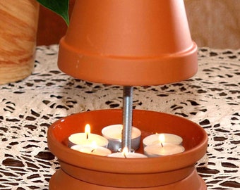 Tealight heater for up to 6 tealights Tealight heater Tealight fireplace paintable Mosquito repellent Terrace Candle oven Table fireplace Scented candles