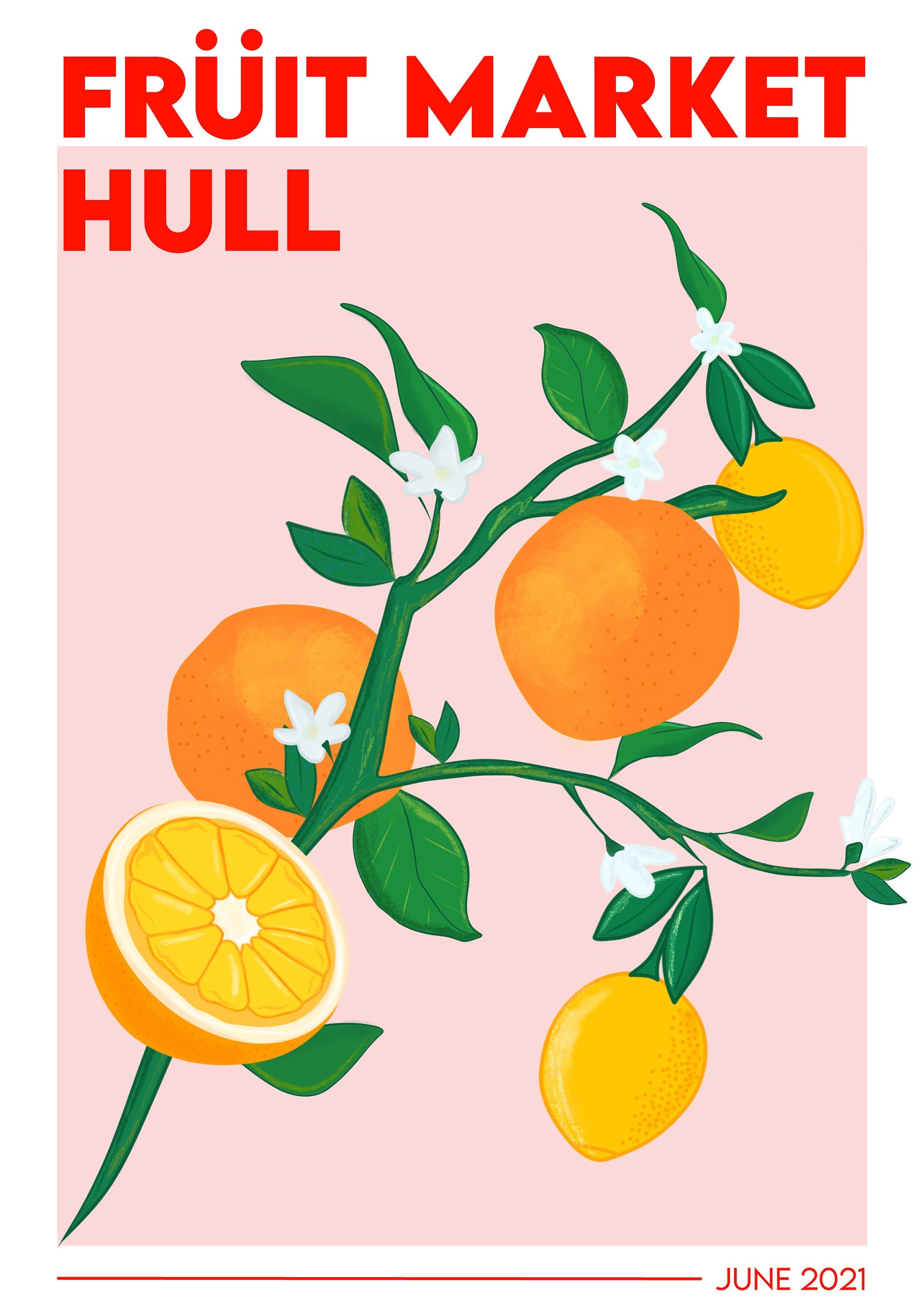 Hull Fruit Market Illustrated Giclee Print Etsy