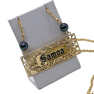 Samoa Tribal Design Plate Necklace