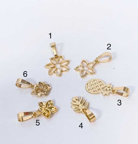 Charms, Pineapple, Tiare, Plumeria, Monstera, Hibiscus, Cutout, Bracelet Charms