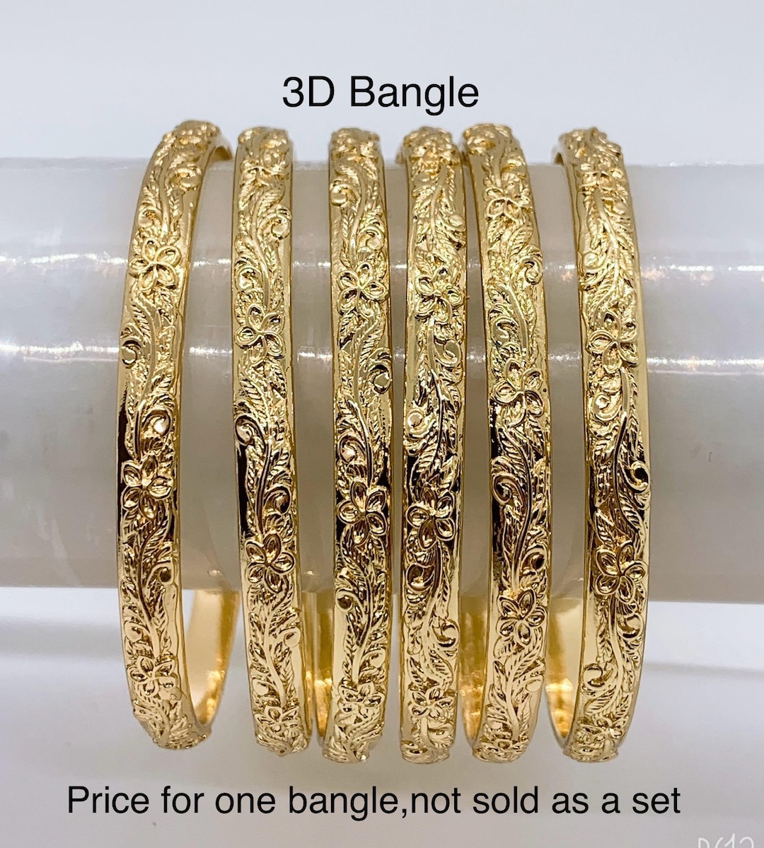 5mm Hawaiian 3D Plumeria Flower Design Hamilton Gold Bangle (price for One Bangle, Not Sold as a Set) - Etsy