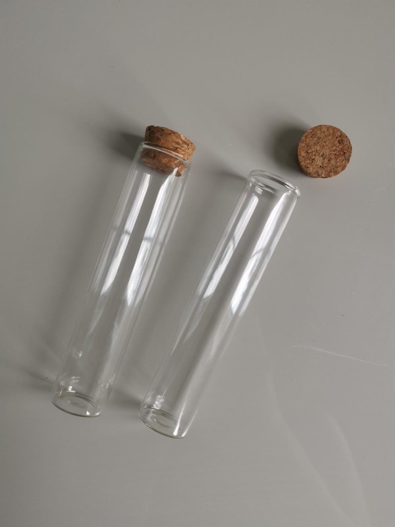 Flat Bottom Glass Test Tube with Cork Propagation Tube Replacement 1 Test Tube image 1