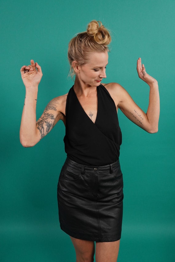 Leather Skirt, Vintage Leather Skirt, Leather Mini