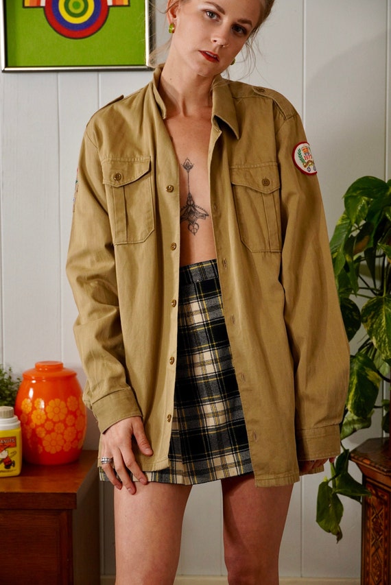 70s Vintage Boy Scout Jacket Shirt Uniform With Vi