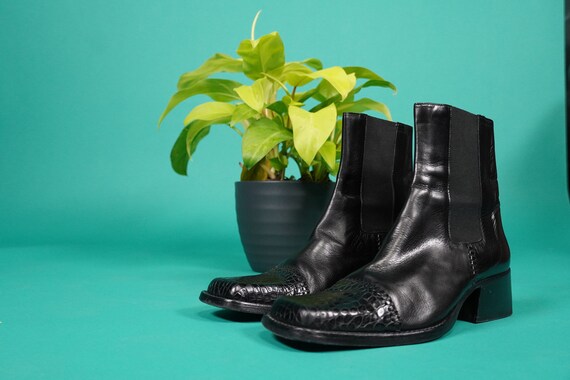 90s Boots, Leather Ankle Boots, Chunky Boots, Ankl
