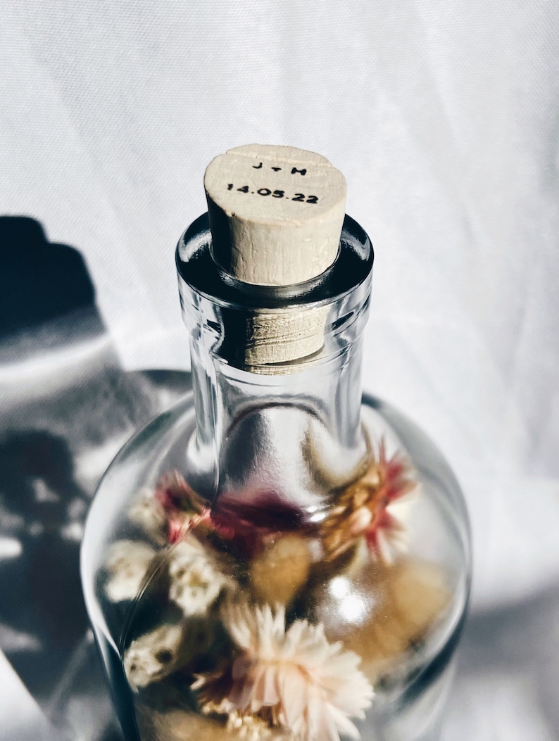 Preserved bridal bouquet dried flower glass bottle candle holder image 10