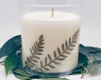 Handmade Real Pressed Foliage Rapeseed Wax Scented Candle