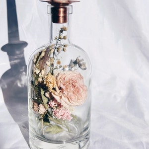 Preserved bridal bouquet dried flower glass bottle candle holder Bottle Two (700ml)