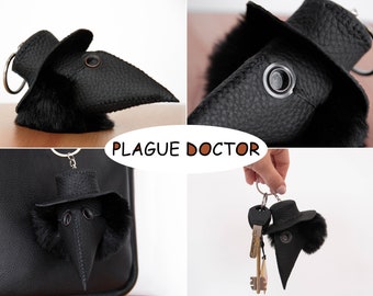 Masque Plague Doctor en peluche porte-clés Creepy et Horror