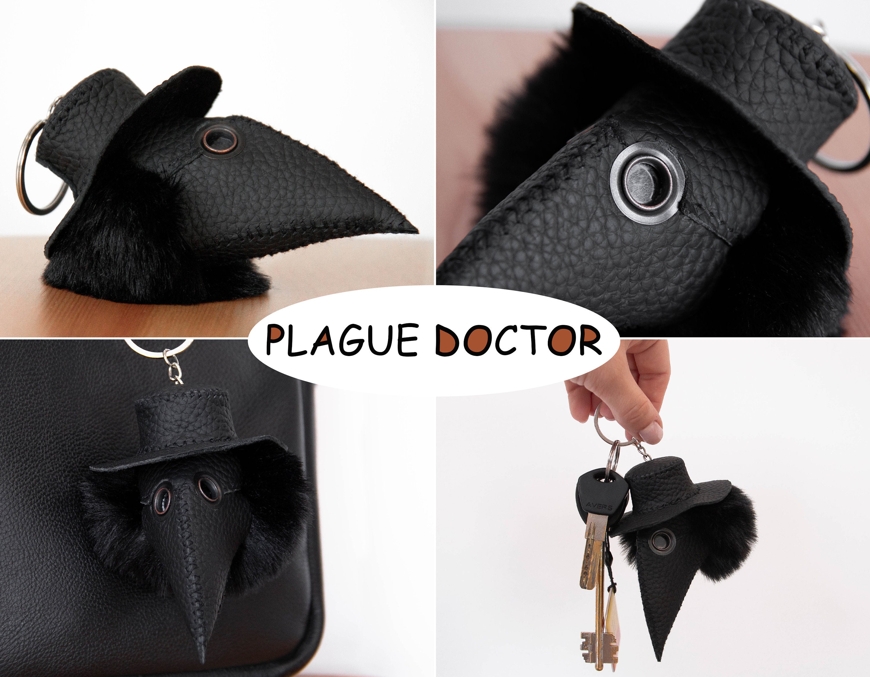 Plague Doctor Mask Plush Keychain Creepy and Horror
