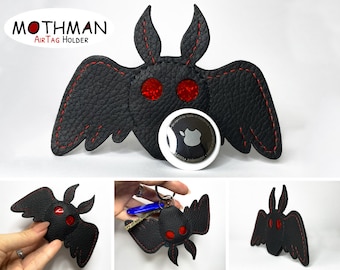 Mothman wallet for AirTag Kawaii leather Cryptid holder for Air Tag